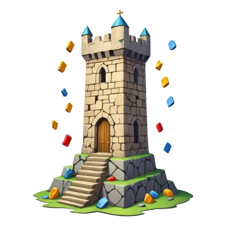 The tower tarot card in a card🀄 sticker