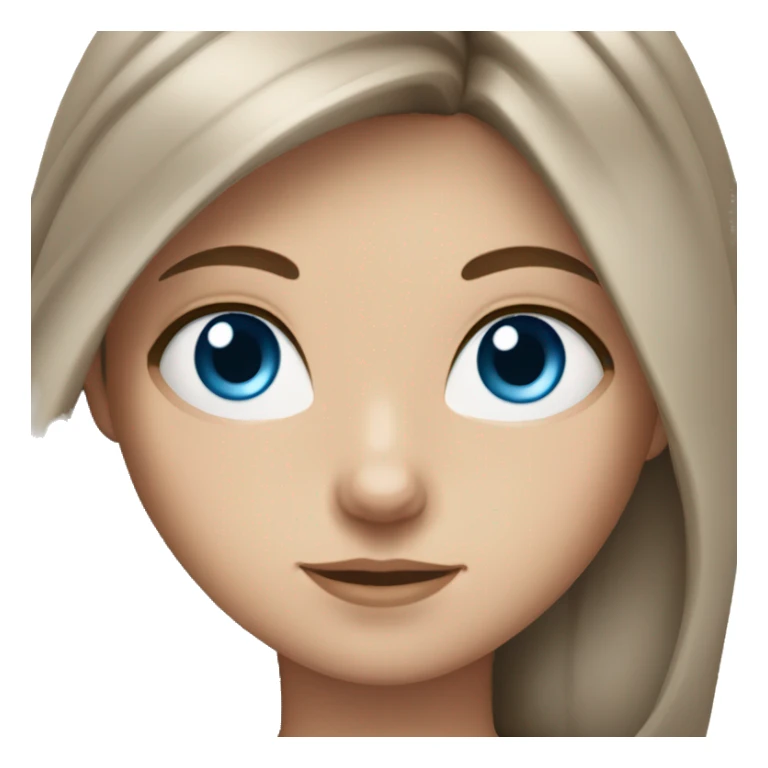 White girl with long brown hair and blue eyes sticker