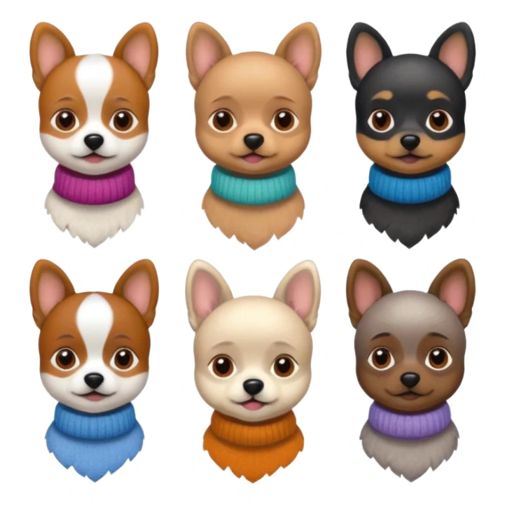 Cagnolini piccoli con vestiti di maglia sticker