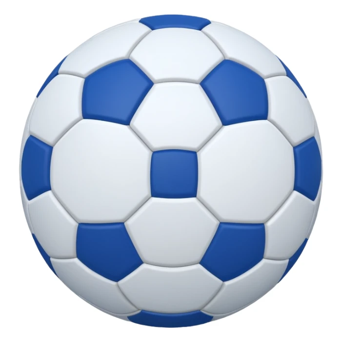soccer ball with blue and white panels sticker