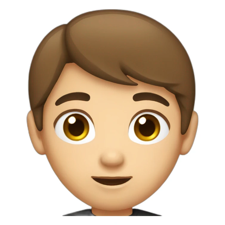 Brown hair round face asian in a black shirt sticker