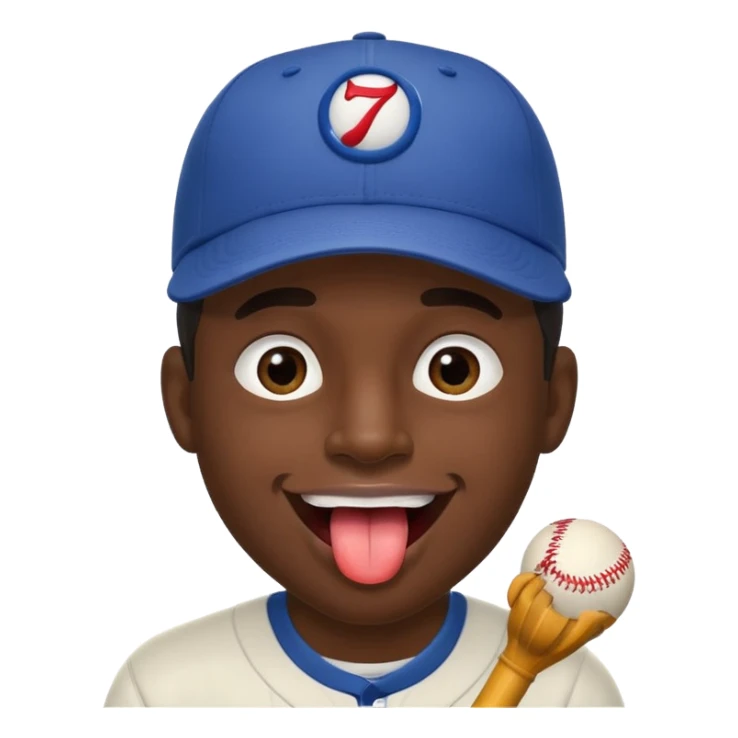 Negro con gorra de béisbol sacando la lengua sticker