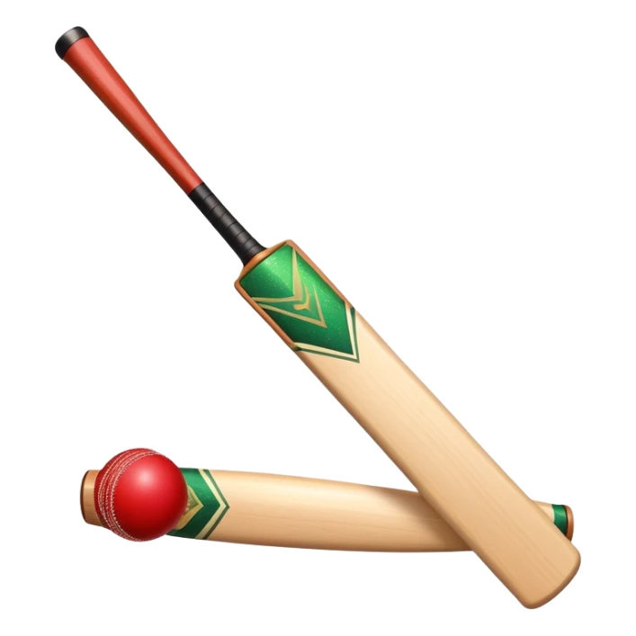 cricket bat and ball with sparkles sticker
