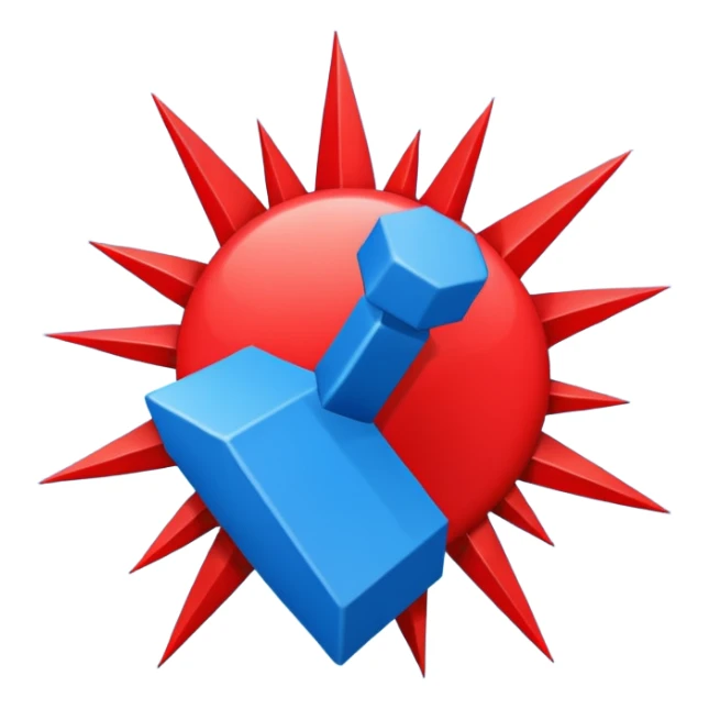  “Boom” sign blue (#00A3E0) and red (#F9423A)  sticker