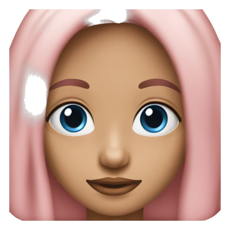 Niña d pelo azul y ojos rosados  sticker