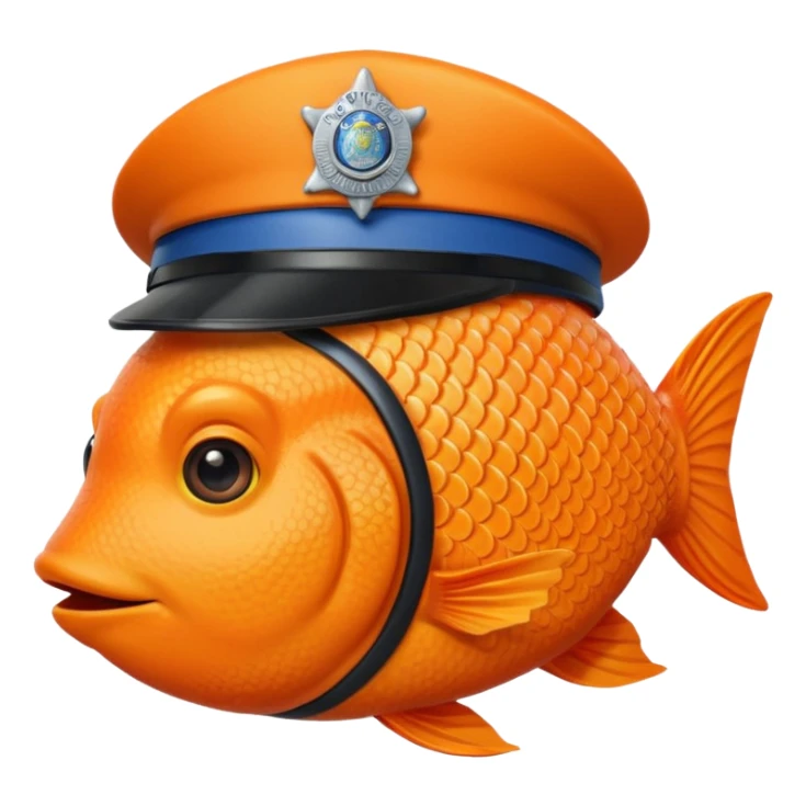 ORENGE COLOR FİSH WİTH POLİCE HAT sticker