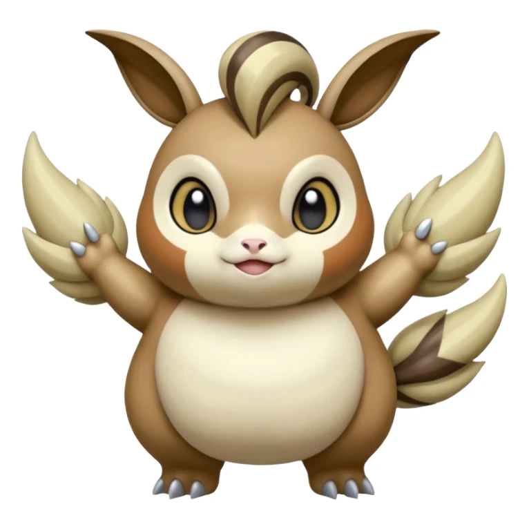 Cool epic legendary big chubby fluffy elegant cute handsome realistic Meloetta-Inteleon-Gabite-Palkia-Pokémon-Fakémon-fusion-hybrid-creature sticker