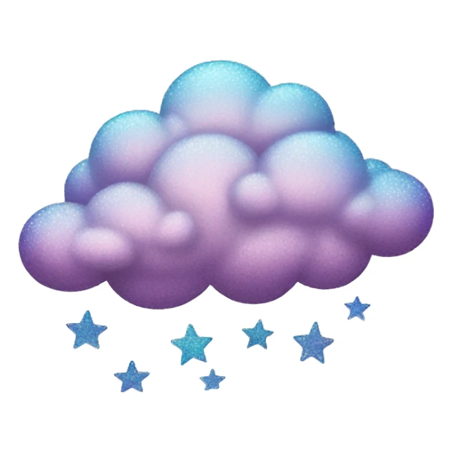 glittery clouds sticker