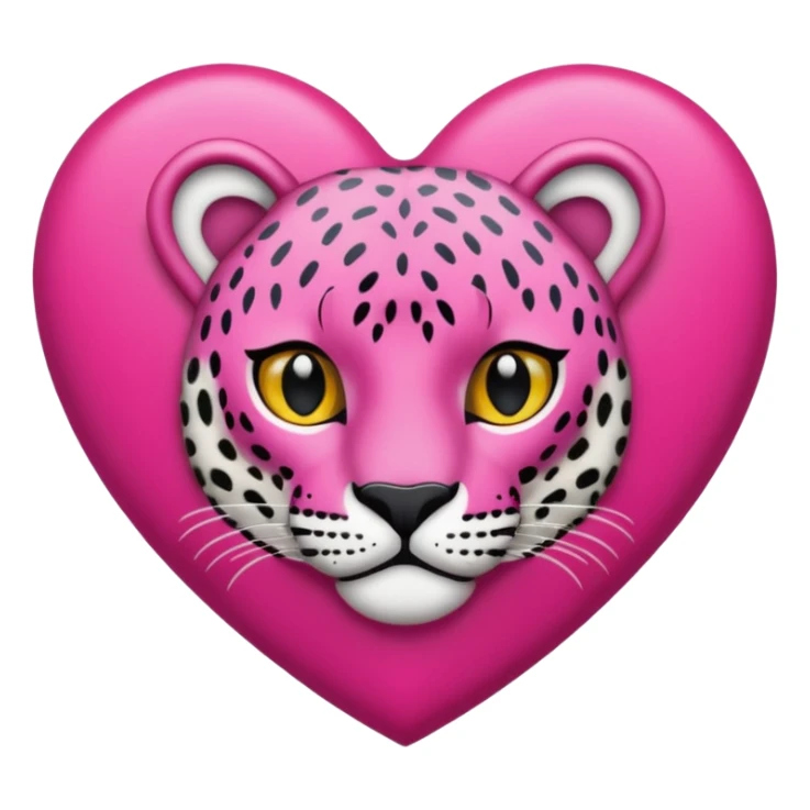 corazón simple color rosa fucsia con manchas de leopardo sticker