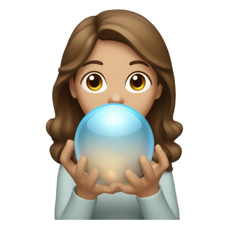 Brown hair Woman with crystal ball sticker