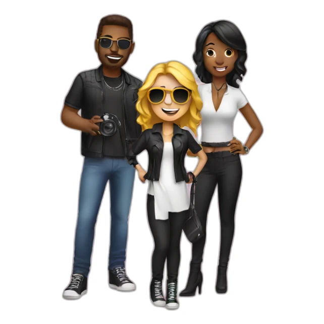 a lady photographer with a dj and a vocalist sticker