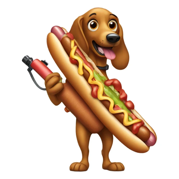 Hot dog Weiner with a bazooka  sticker