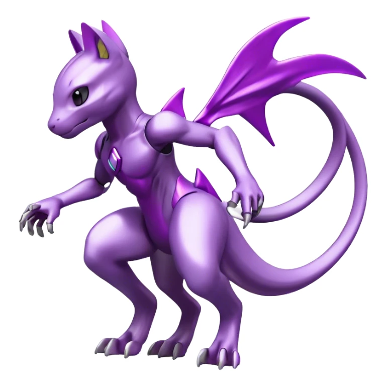  Cool Edgy Shiny Legendary Mewtwo-Digimon-Genesect-Palkia-hybrid full body sticker