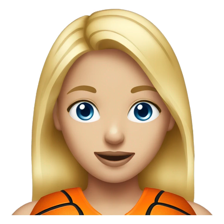 blonde girl blue eyes playing basketball sticker