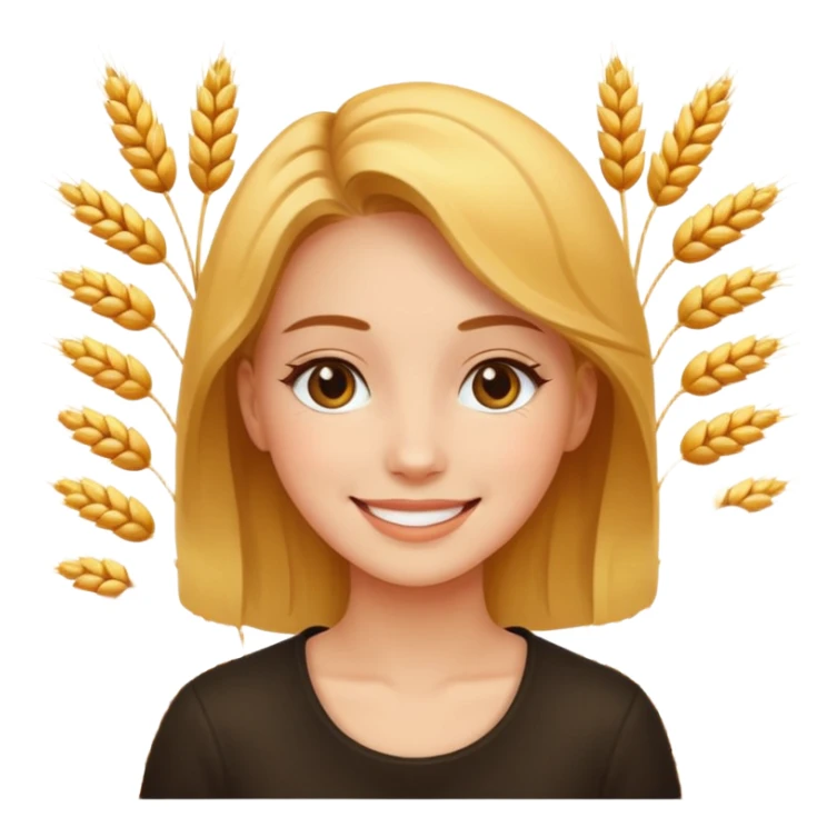 women happy satisfied with minimal wheat flying arround sticker