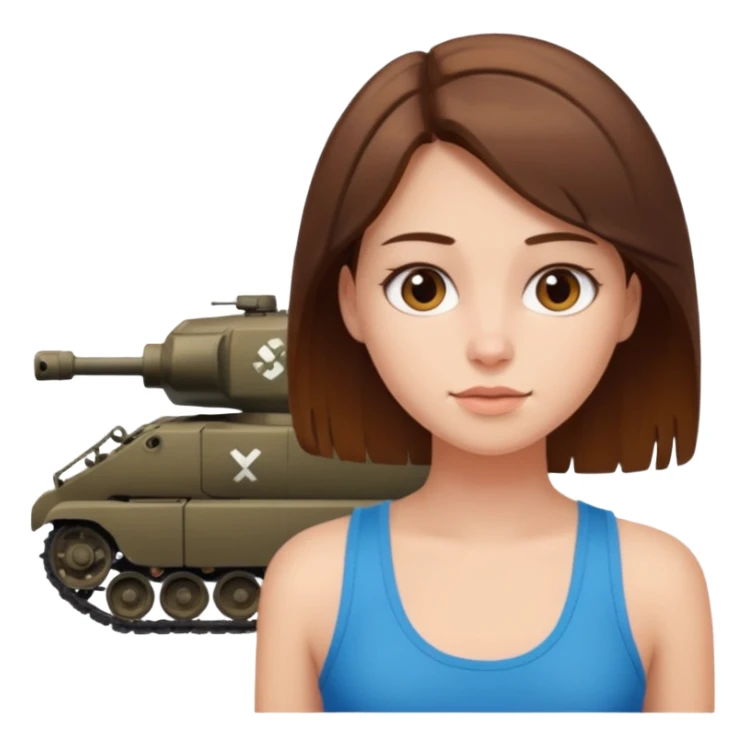Brown haired girl with tank top on  sticker