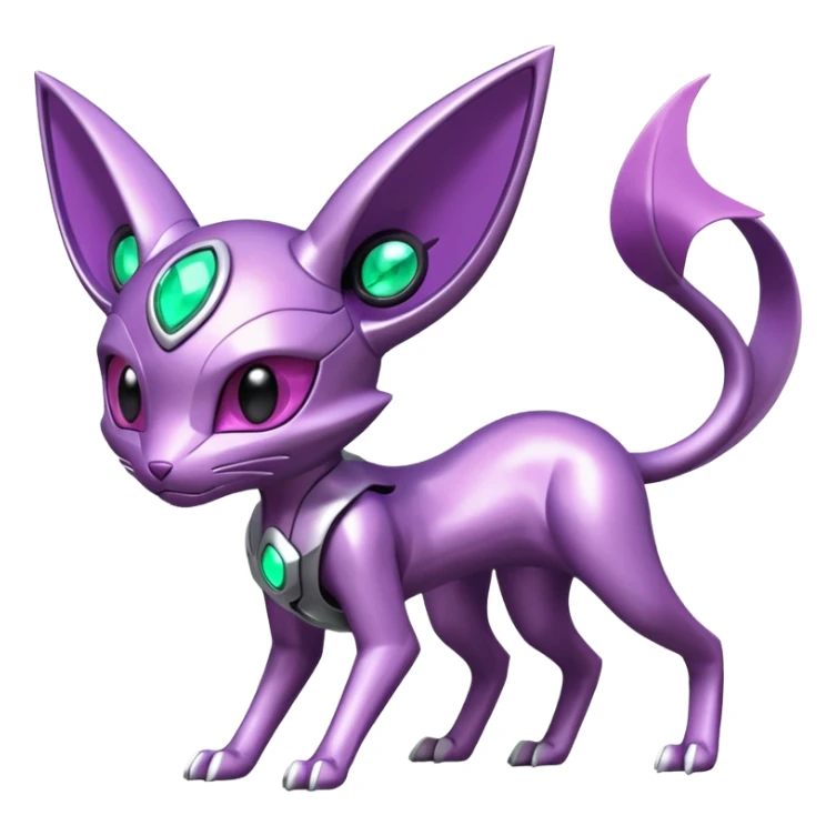 Futuristic Mechanical Shiny Espeon-Genesect-Mewtwo-Fakémon-hybrid-creature (full body)  sticker