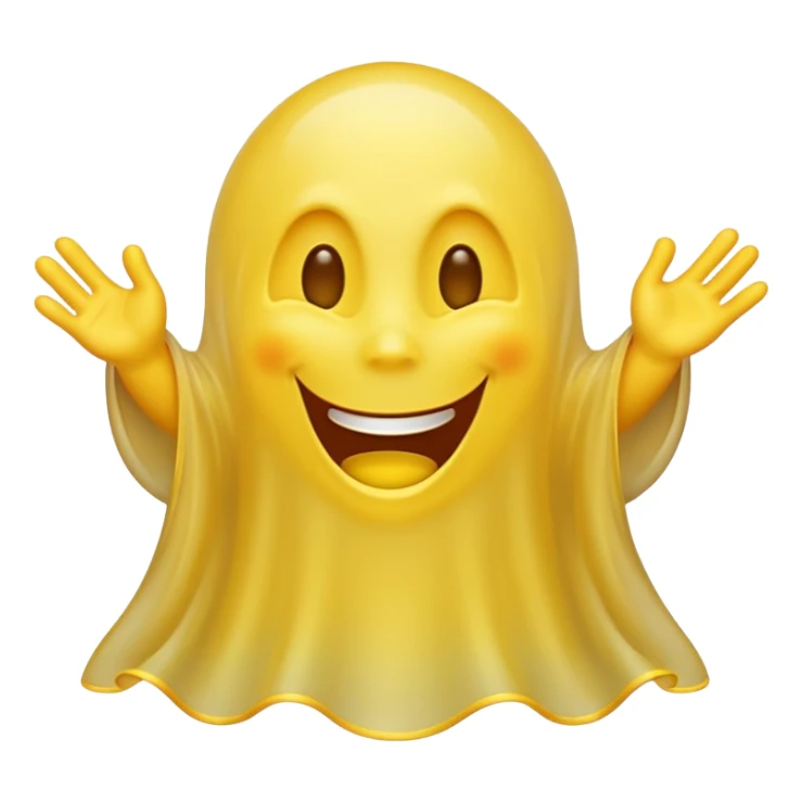Emojis qui rigole fusionné avec l’emojis fantôme 👻 sticker