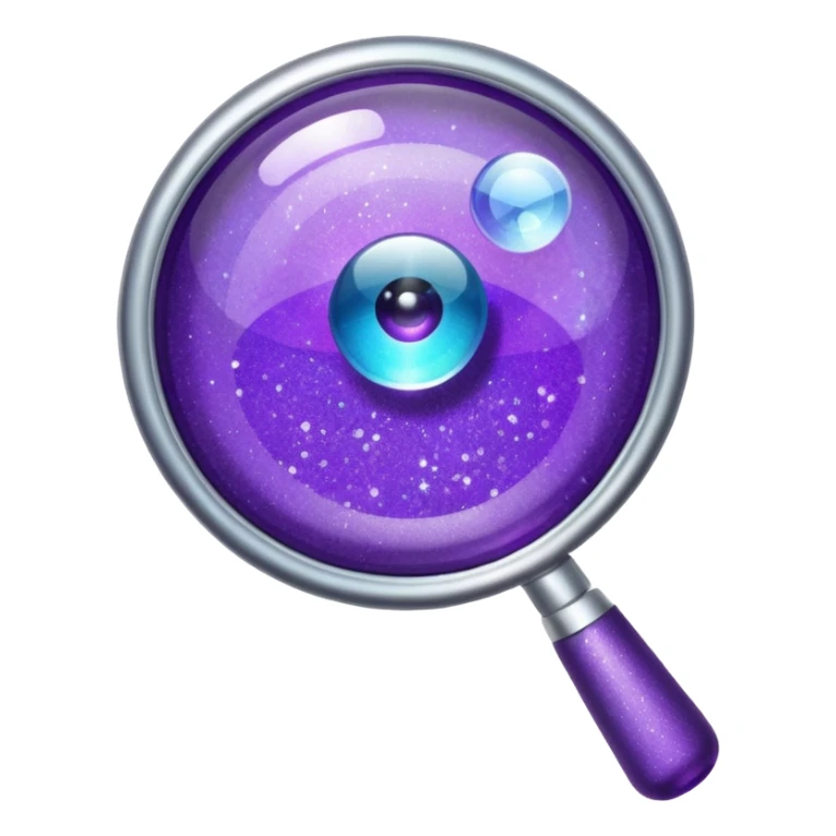 glitter purple and magnifying glass sticker