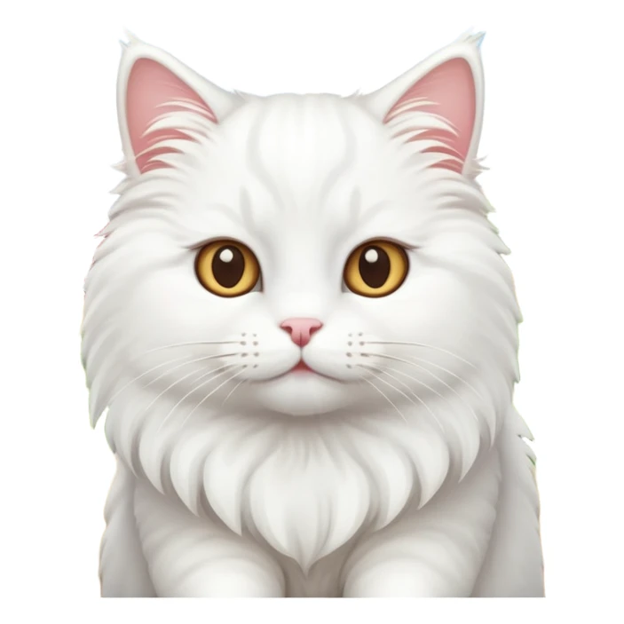 White rural cat with farm background sticker