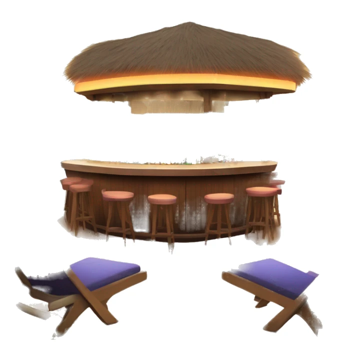 VIP cocktail bar near a beach at suset sticker