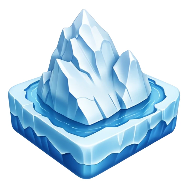 A 3D iceberg in Apple emoji style
 sticker