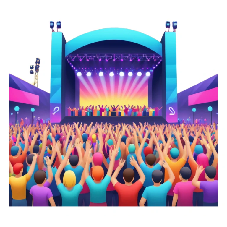 electronic music festival stage from air sticker