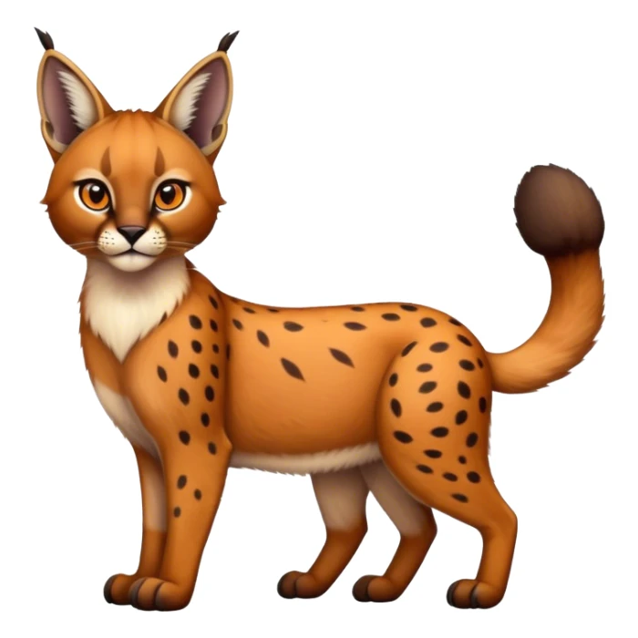 Epic Cute Dark Warm Caracal-Bobcat full body sticker