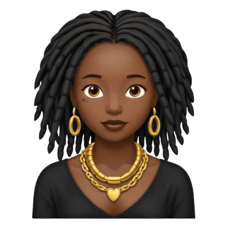 a pretty black girl with black pretty shoulder-length locs sticker