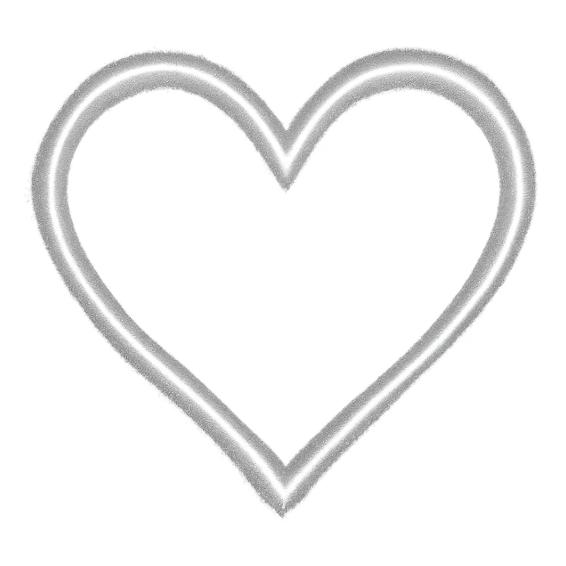 heart with a glowing graphite outline, digital illustration sticker
