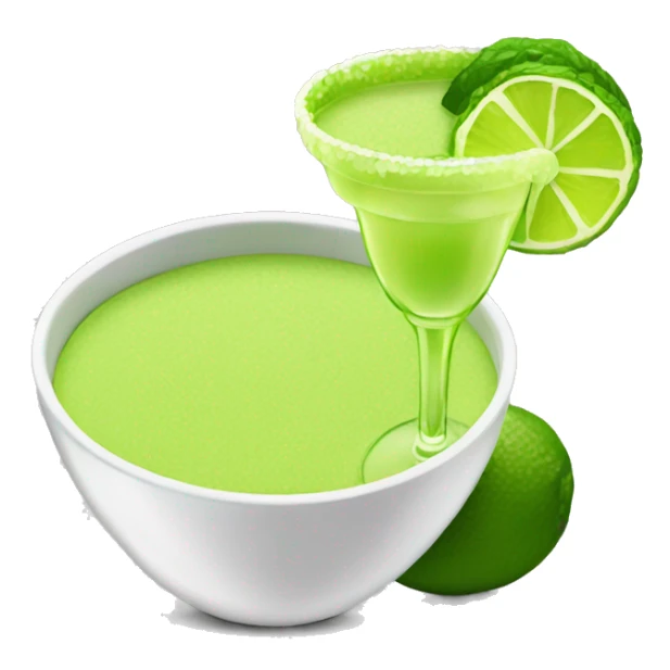 Margarita drink with a side of gucamole in a bowl  sticker