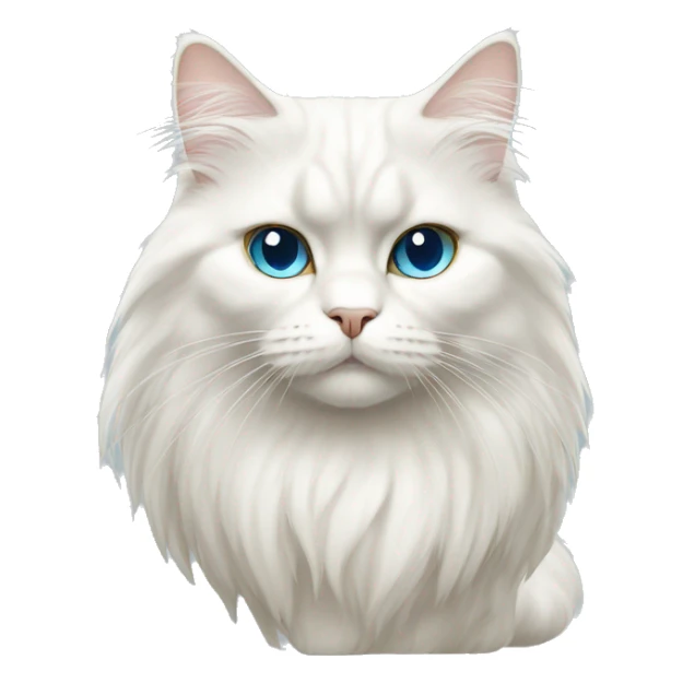 Persian white cat with long coat and blue eyes sticker
