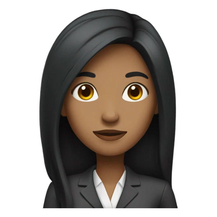 business woman long straight black hair sticker