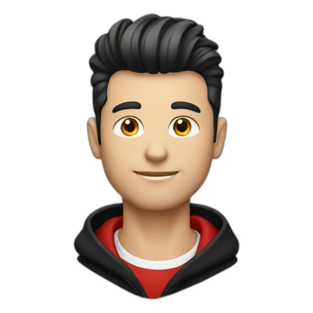 Man, quiff, red and black sweatshirt  sticker