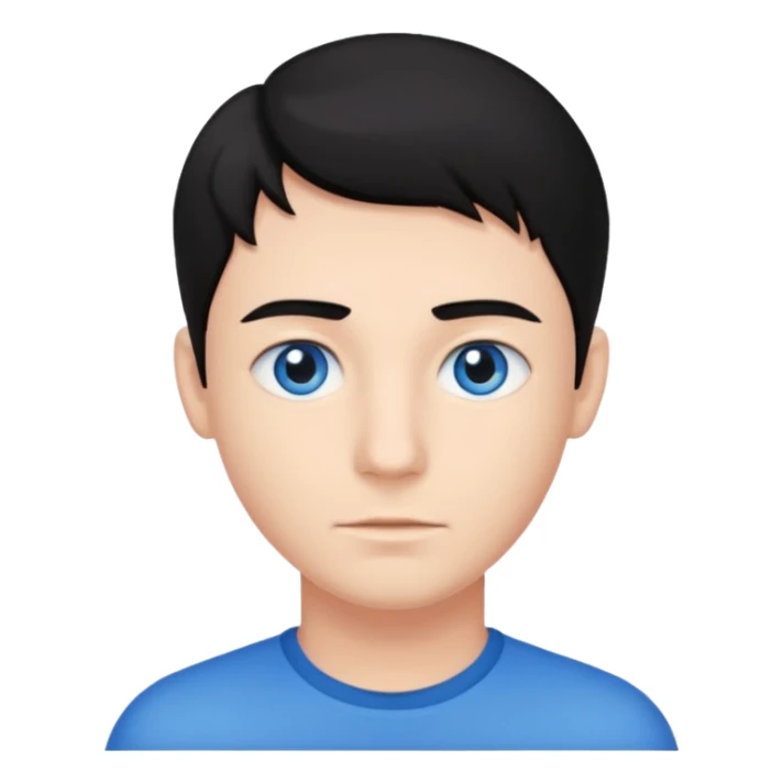 A young man with parted black hair. sticker