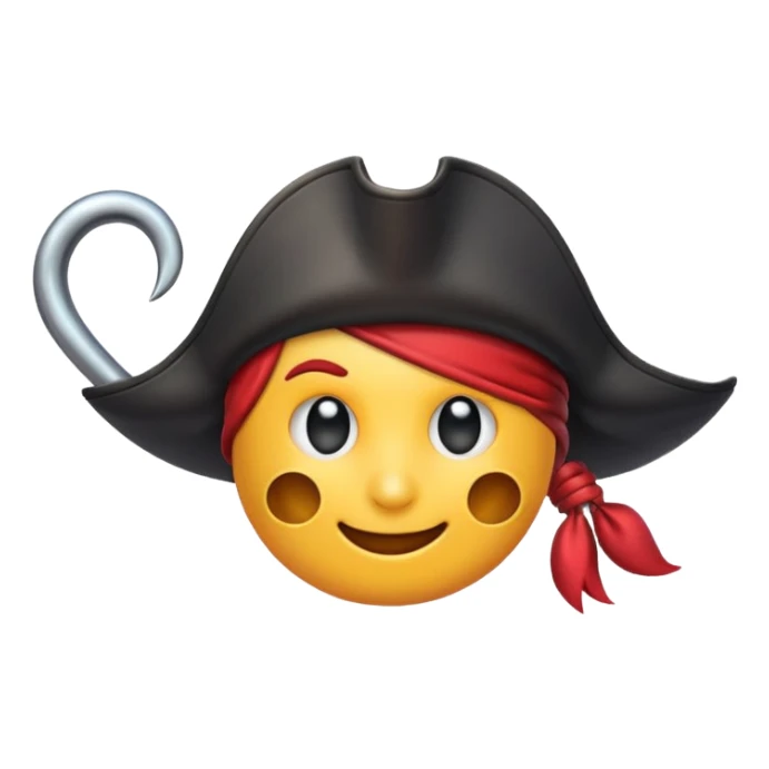 Pirate Hook, clean vector emoji, with rich details, no face on objects, white background sticker