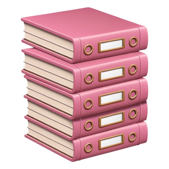 pink and brown files pile sticker