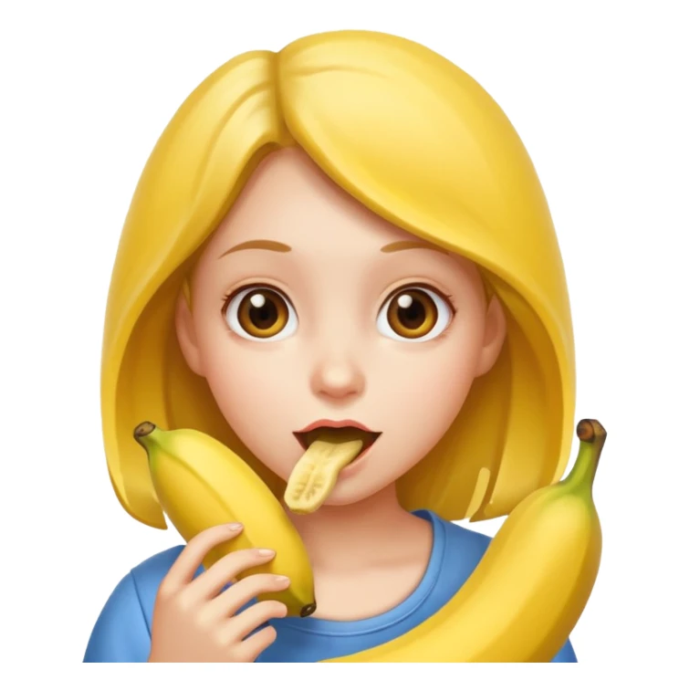 girl eating banana portrait sticker
