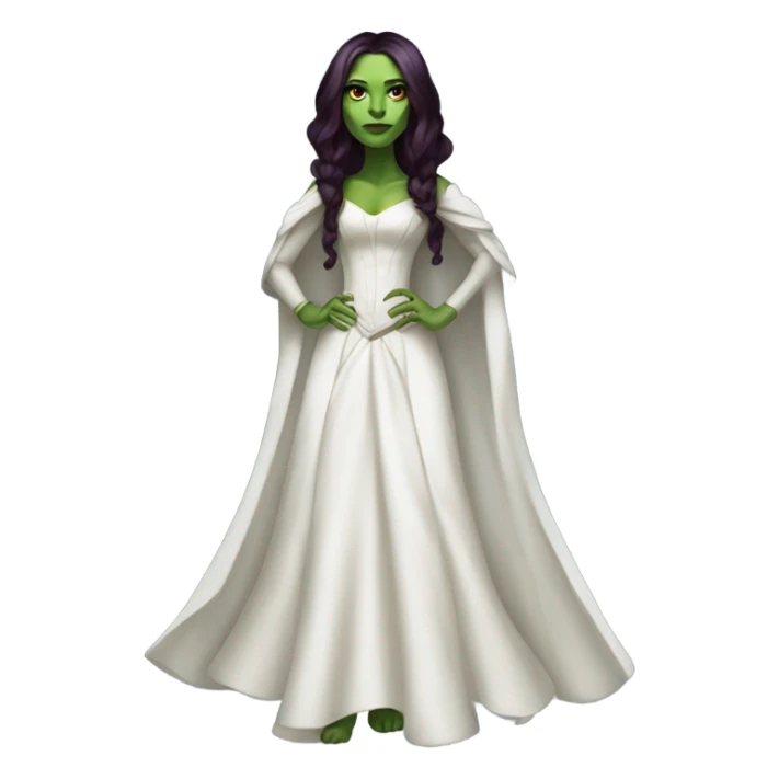 gamora in Victorian dress elegant white full body  sticker