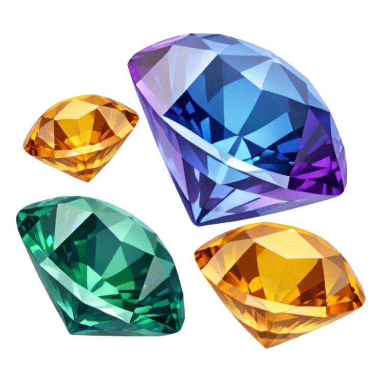 orange, green , yellow , blue and purple diamond emojis (all seperate) sticker