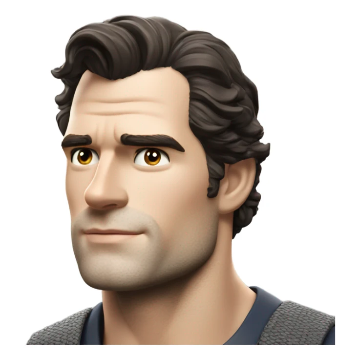 A candid moment of Henry Cavill, radiating confidence with an uncovered, natural look sticker