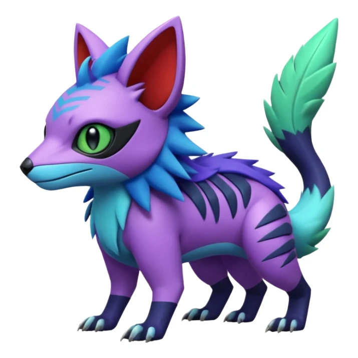  exotic tropical cyber-Litten-Linoone-Noibat-Fakémon-Pokémon-Vernid-creature sticker