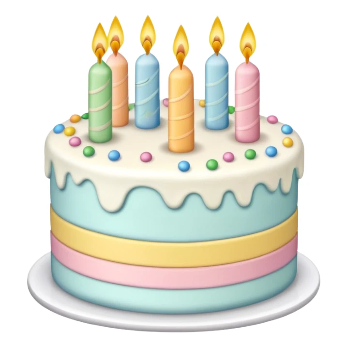 Pastel birthday cake sticker