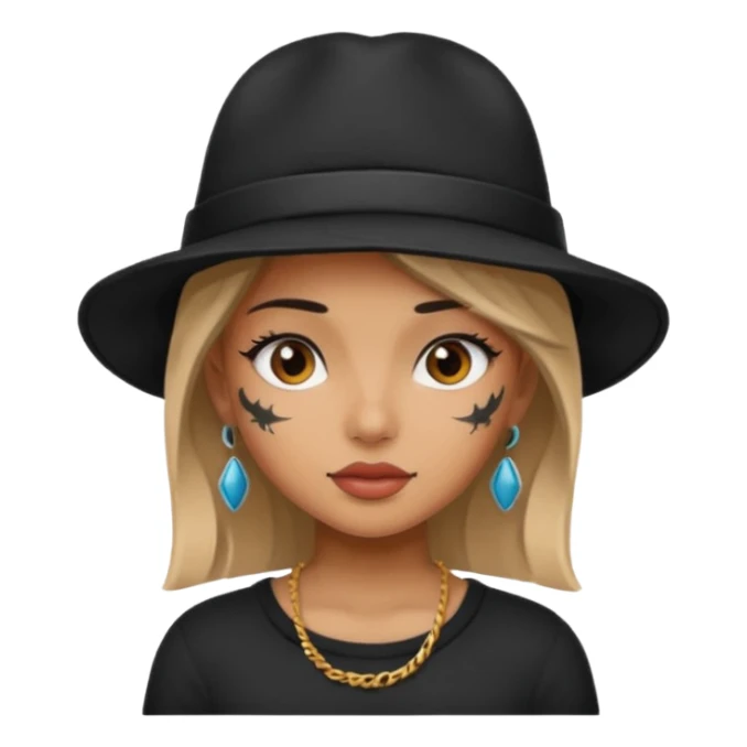 tattoo girl with black hat sticker