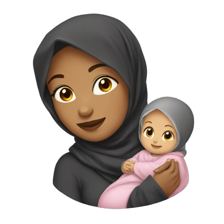 Hijab woman holding baby sticker