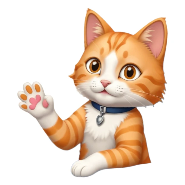 A cat on an airplane waves its paw sticker