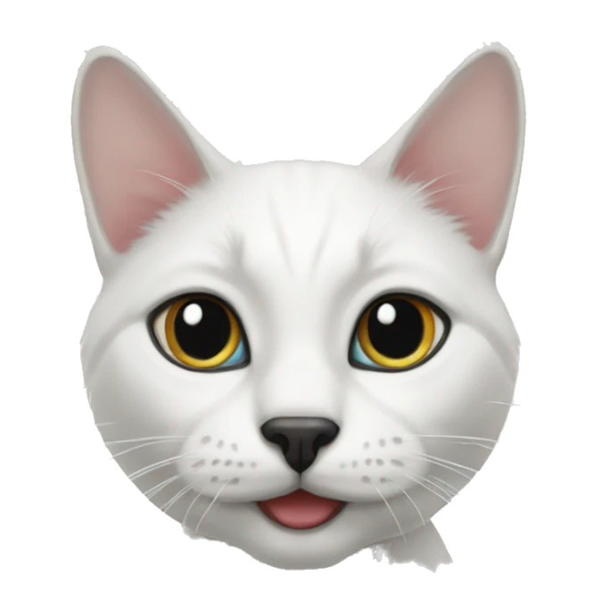 White cat with black nose kornish rex  sticker