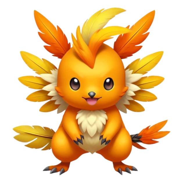 Elemental Flying-type-Electric-type colorful exotic cute chibi anime-style Pokémon-Fakémon-creature sticker
