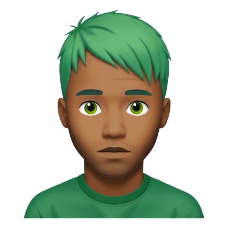 frank ocean with green hair emoji  sticker