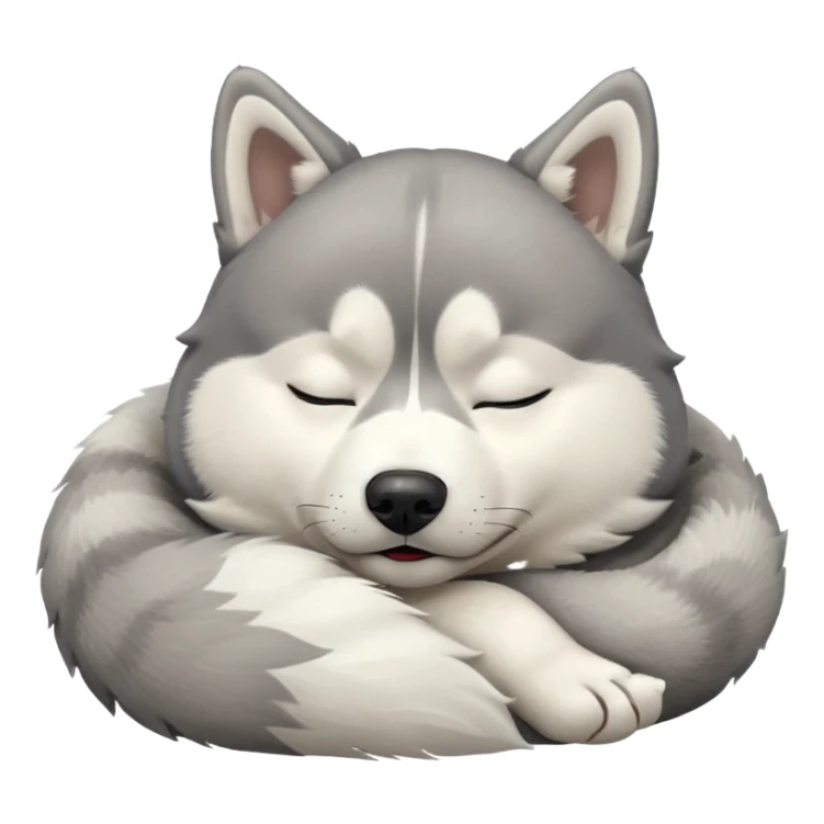 full size husky dog sleeping with eyes closed  sticker